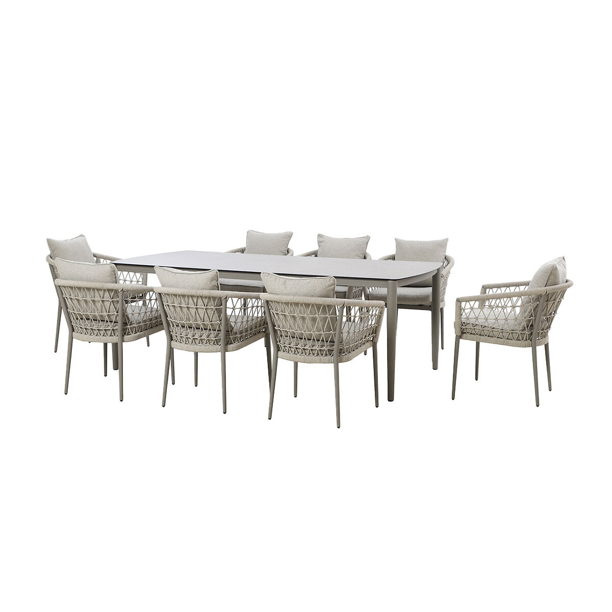 Monaco Rope Weave 8 Seat Rectangular Dining Set  by Maze Rattan. GardenBox Price £1949