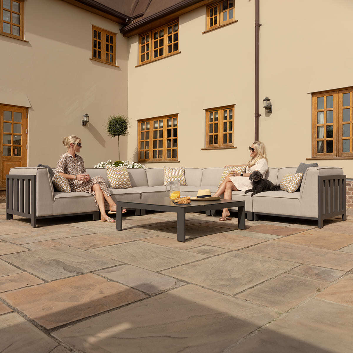 IBIZA Large Corner Sofa Set with square table by Maze Rattan. GardenBox Price £4299