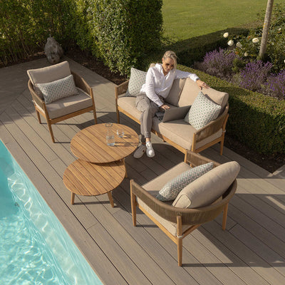 Porto 2 Seat Sofa Set  with 2 Tables by Maze Rattan. GardenBox Price £1349