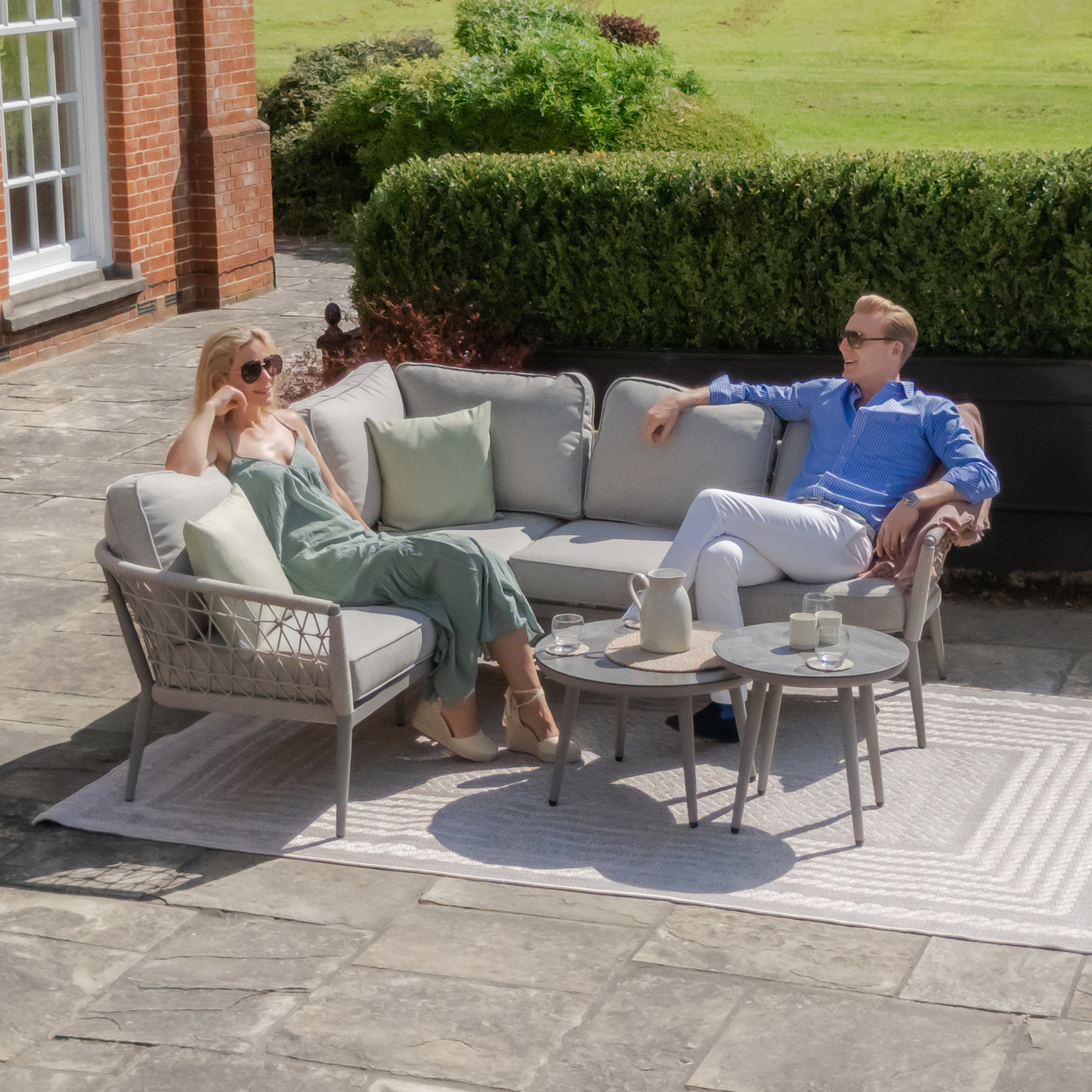 Monaco Rope Weave Small Corner Sofa Set by Maze Rattan. GardenBox Price £1449