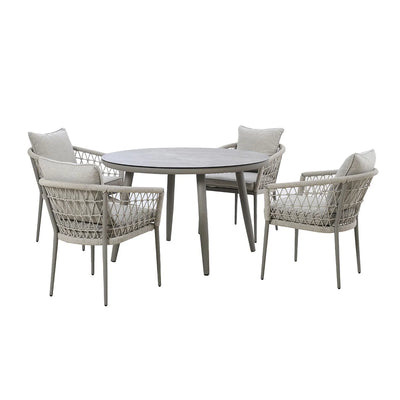 Monaco Rope Weave 4 Seat Round Dining Set by Maze Rattan. GardenBox Price £949