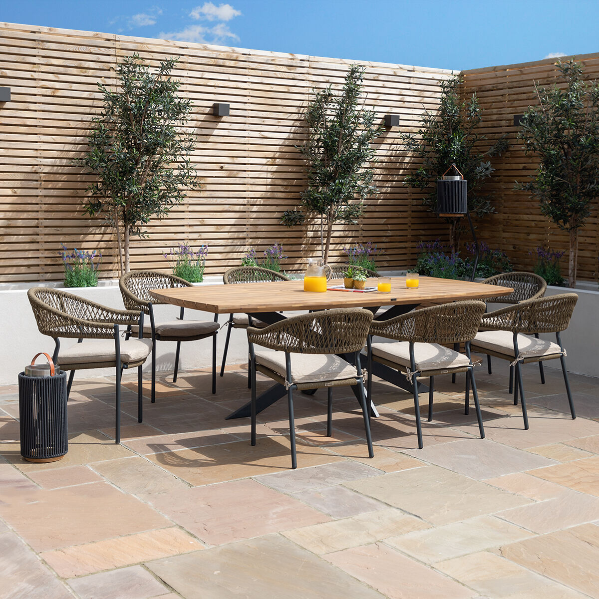 Bali 8 Seat Oval Dining Set by Maze Rattan. GardenBox Price £2149