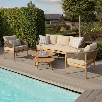 Porto 3 Seat Sofa Set with 2 Tables by Maze Rattan. GardenBox Price £1549