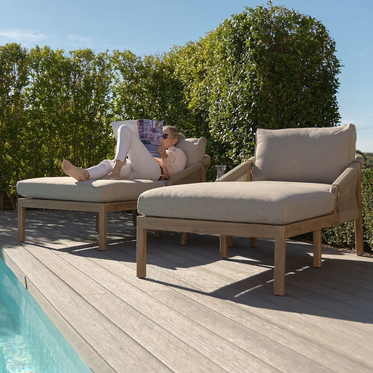 Martinique Sunlounge Set by Maze Rattan. GardenBox Price £1149