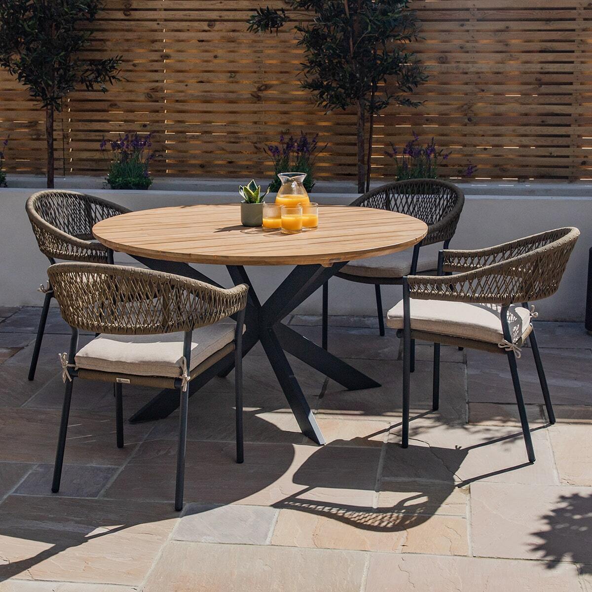 Bali 6 Seat Round Dining Set by Maze Rattan. GardenBox Price £1399