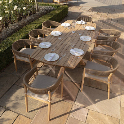 Porto 8 Seat Rectangular Dining Set by Maze Rattan. GardenBox Price £2149