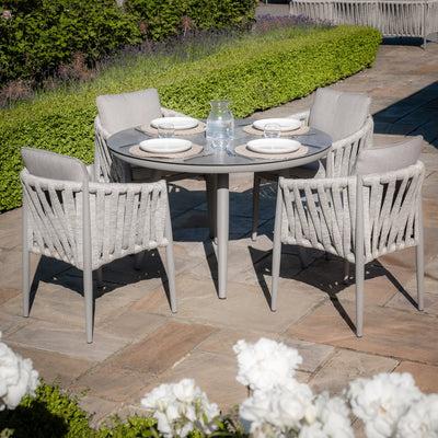 Milan Rope Weave 4 Seat Round Dining Set by Maze Rattan. GardenBox Price £1449