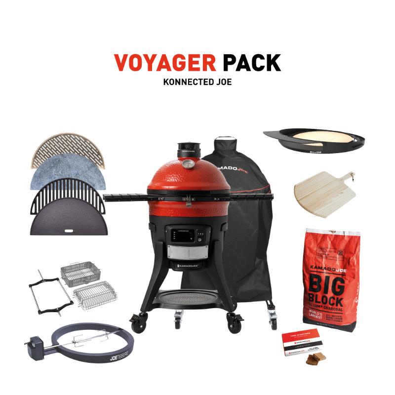 Kamado Joe Konnected Joe Voyager Pack Digital Ceramic Charcoal Grill and Smoker. + FREE KJ T Shirt . £2979