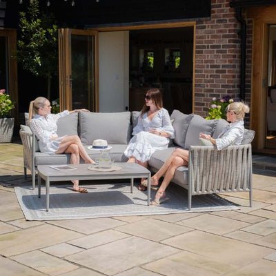 Milan Rope Weave Small Corner Sofa Set by Maze Rattan. GardenBox Price £1949