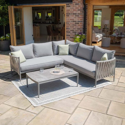 Milan Rope Weave Small Corner Sofa Set by Maze Rattan. GardenBox Price £1949