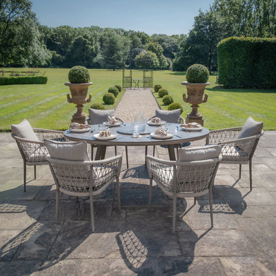 Monaco Rope Weave 6 Seat Oval Dining Set by Maze Rattan. GardenBox Price £1449