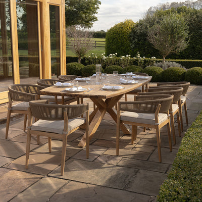 Porto 8 Seat Rectangular Dining Set by Maze Rattan. GardenBox Price £2149