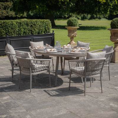 Monaco Rope Weave 6 Seat Oval Dining Set by Maze Rattan. GardenBox Price £1449