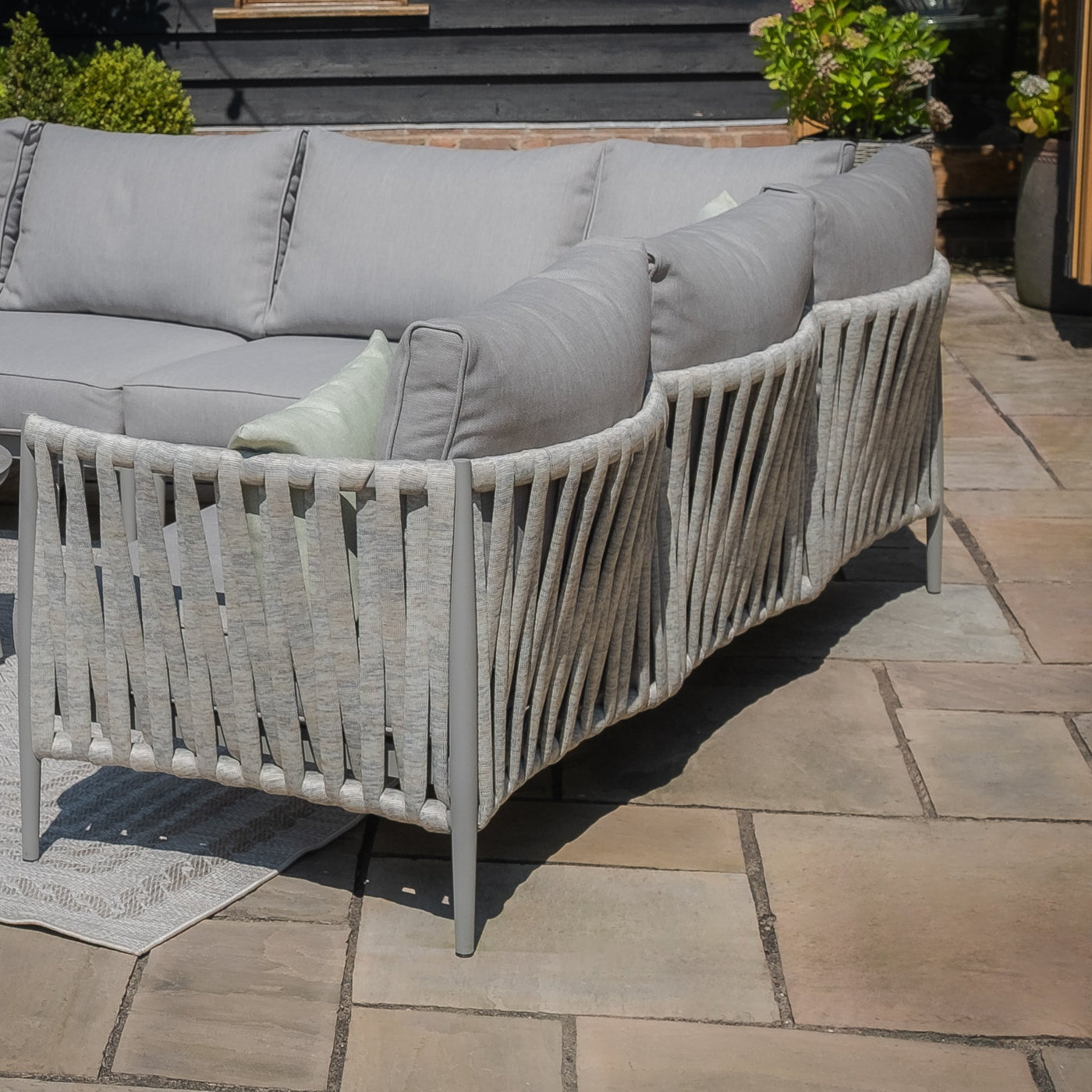 Milan Rope Weave Small Corner Sofa Set by Maze Rattan. GardenBox Price £1949