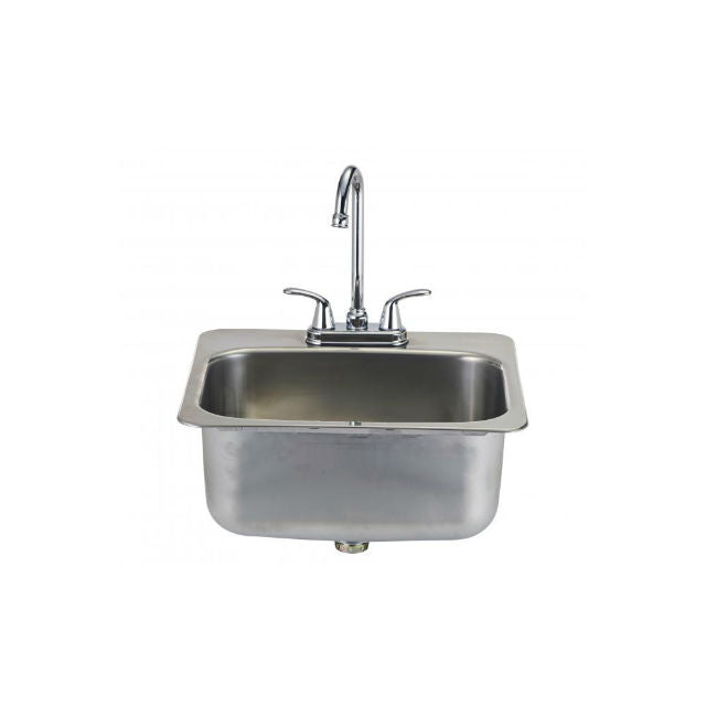 Large Stainless Steel Sink & Taps for a Built In BBQ - Gardenbox.co.uk